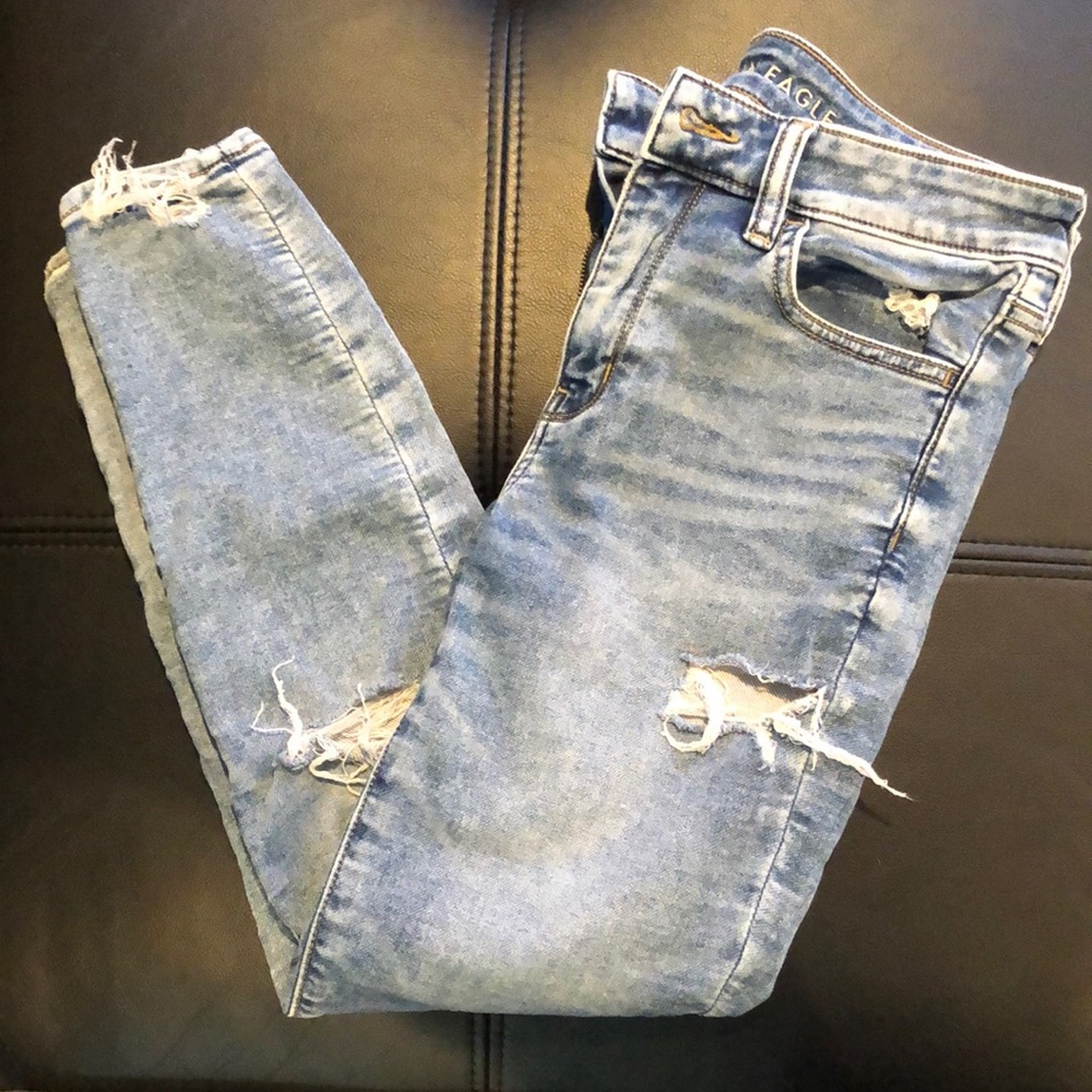 Size 6 REGULAR. Super stretch - distressed - Jegging crop